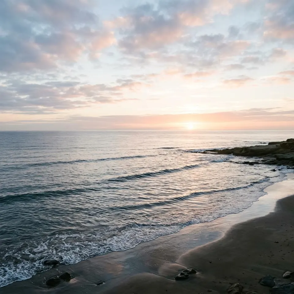 Ruhige Ostsee am Morgen ohne Touristen